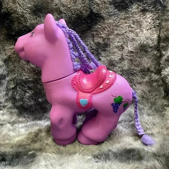 Vintage Little Pony Large Sized Purple W/ pink saddle 12" - Picture 5 of 16